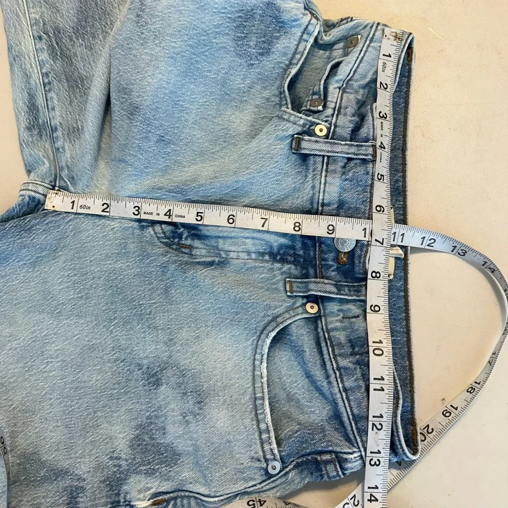 Madewell Perfect Vintage Wide-Leg Jean Womens 27P Blue Acid Wash High Rise Denim